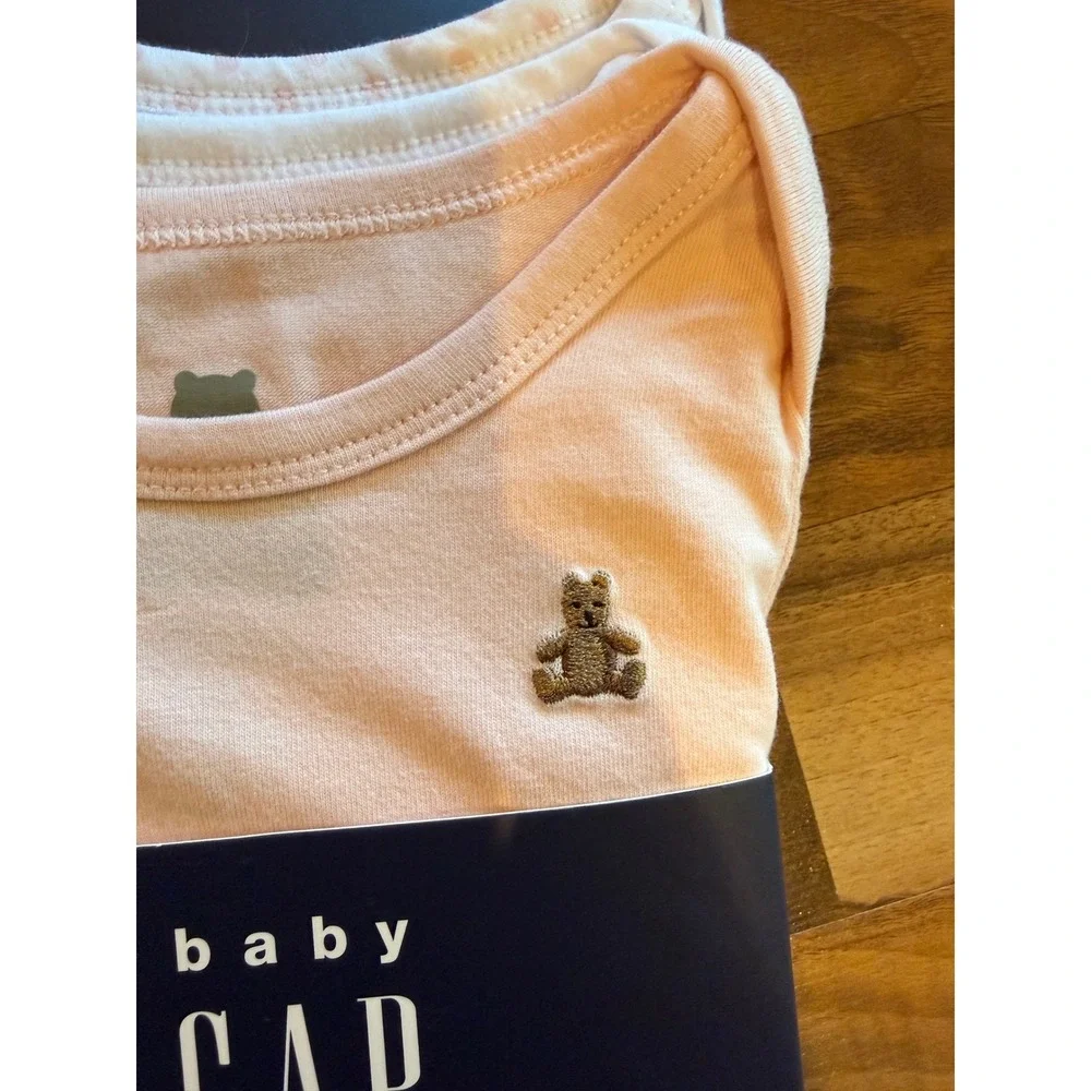 Baby GAP Bodysuits Infant 3-6M Pink White polka dot NWT 3pk Bear‎ Undershirts